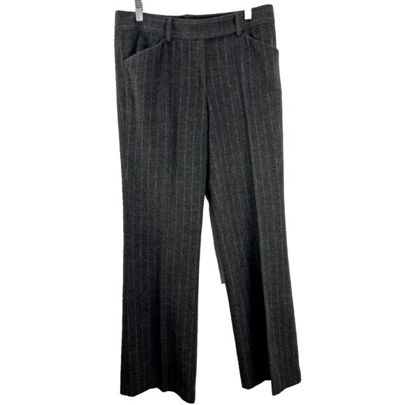 Charles Nolan New York Wool-Cashmere Blend Pinstripe Dress Pants Women's Size 6 - Picture 1 of 13